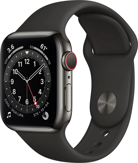 APPLE Watch S6 GPS + Cell 40 mm EDS-Gehäuse Sportband schwarz M06X3FD/A B-Ware