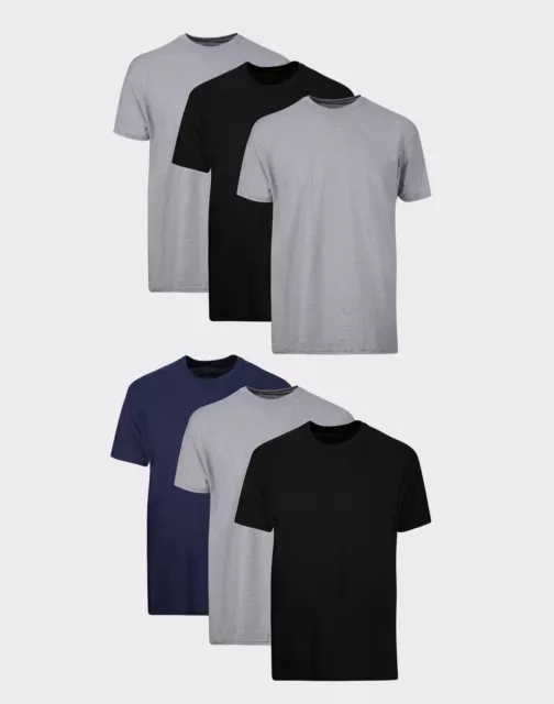 Hanes T-Shirt 6-Pack Men's ComfortSoft TAGLESS Crewneck Short Sleeve Tee Value 3