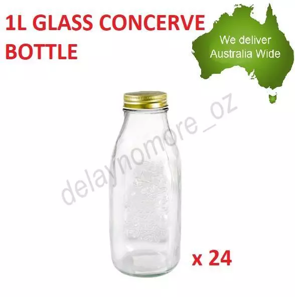 1L 1000ML Clear Glass Sauce Bottles Milk Jar Conserve Bottle Water Jars Jam