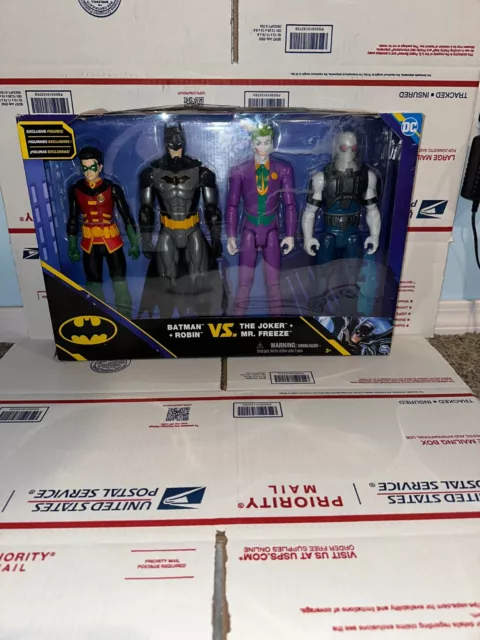 Dc Comics~Batman & Robin Vs. The Joker & Mr. Freeze~2022 New 12" Action Figures