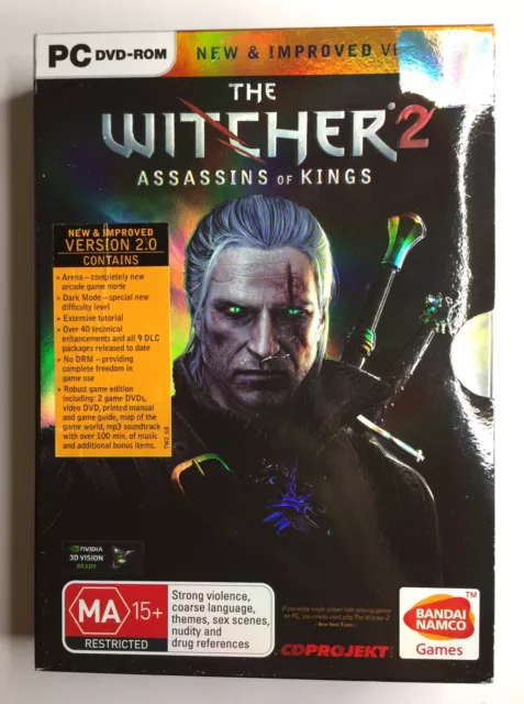 THE WITCHER 2 Assassins of Kings PC DVD-ROM Box Set Disc Perfect Condition  + Map