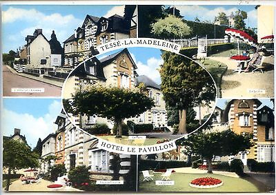 CP 61 ORNE - Tessé-la-Madeleine - Hôtel le Pavillon - Multivues colorisées