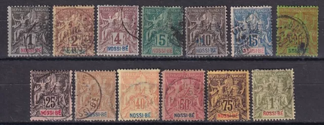 French Nossi-Bé 1894 YV 27-39 CANC VF / HIGH VALUE!