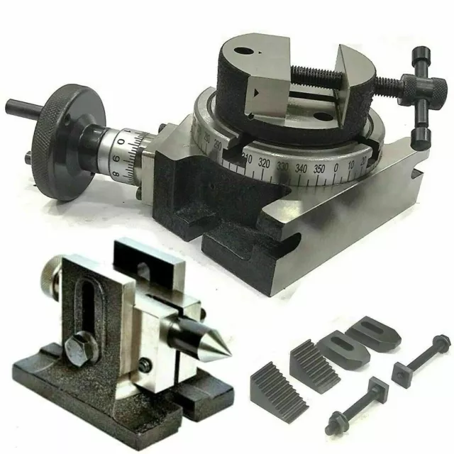 3" 80 mm rotary table with tailstock M6 clamp set & milling vice 80 mm...