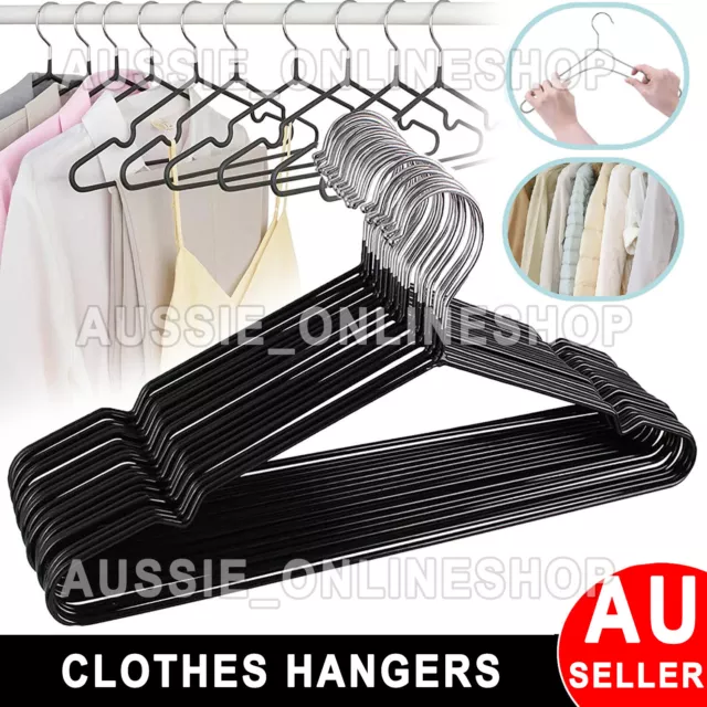 Metal Clothes Hangers Non Anti Slip Rubber Coated Wire Suit Coat Hanger Wardrobe