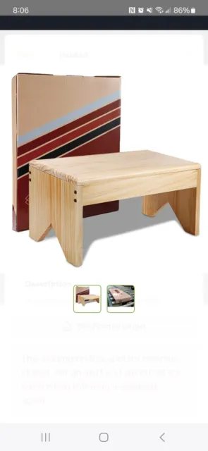 Wooden Step Stool For Adults Or Kids, Very Sturdy, Bed Stool, Lightweight,...