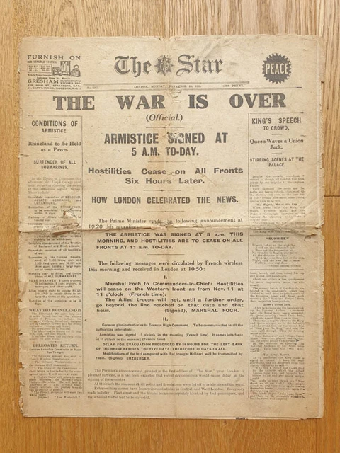 The Star November 11 1918 - 'The War is Over'