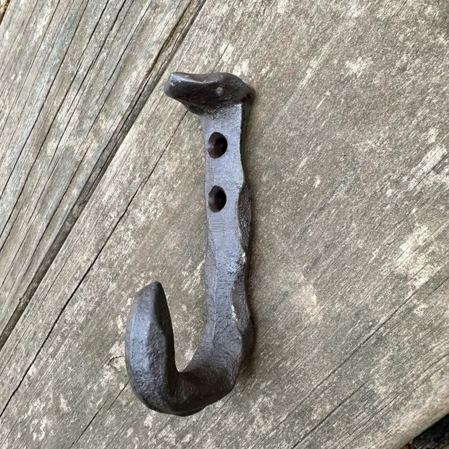 Cast Iron Wall Hook Rustic Metal Black Hook Coat Hat Towel Hanging Heavy Duty
