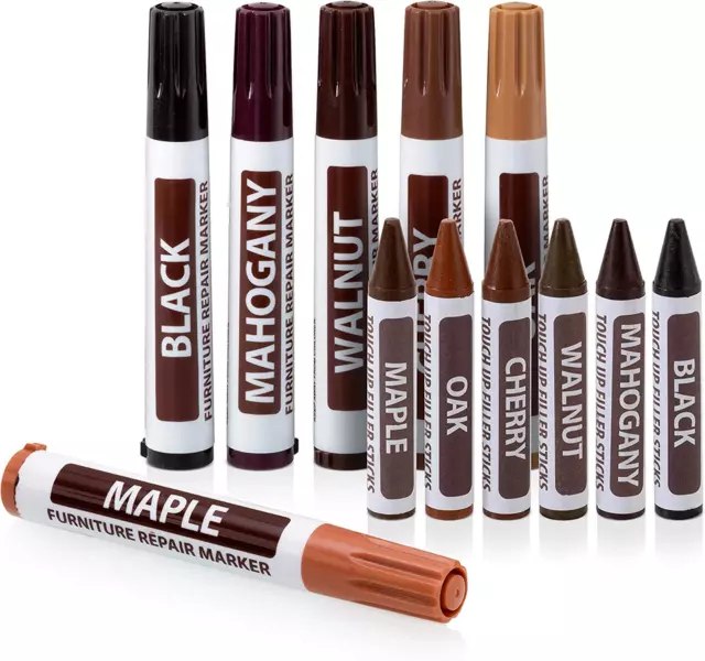 RamPro Furniture Markers Touch up, 12 Piece Furniture and Wood Floor Markers