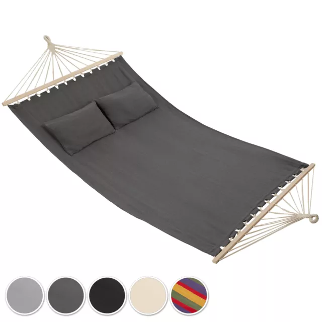 Hamac Double XXL avec Support 2 Personnes 2 Oreillers Extérieur Camping Suspendu