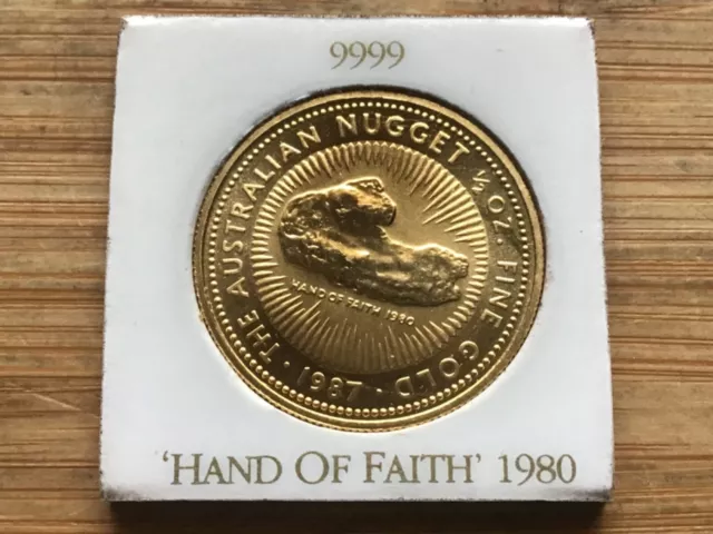 1987 Australia Nugget $50 Dollar 1/2 Ounce Gold Coin - BU in Original Holder