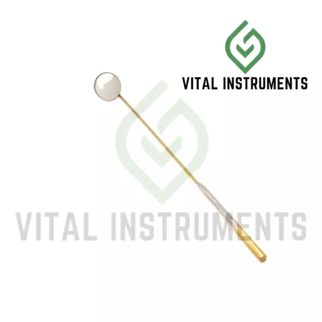 Laryngeal Mirror #6 Handle Boilable Custom-Made Gold German Dental Instrument