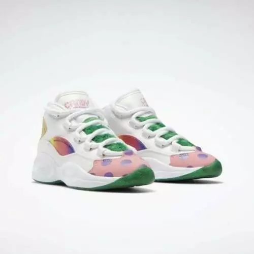 Reebok Kids Youth Iverson Question Mid X CandyLand Basketball GZ0082 White/Green