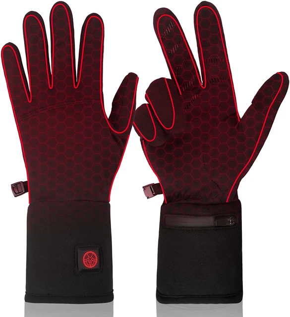 Heated Gloves Liners,Electric Thin Gloves for Men Women,Rechargeable Battery Hea