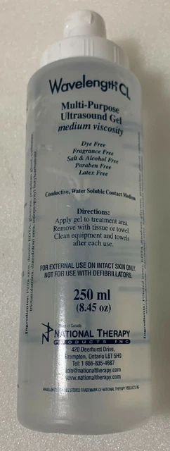 2-Pack Wavelength Cl Multi-Purpose Ultrasound Gel Medium Viscosity 8.5Oz Clear