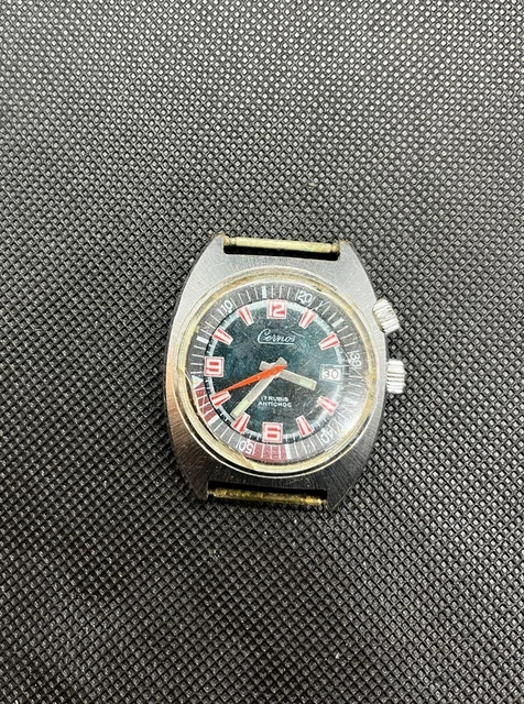 Montre Edox Incabloc Plongée Vintage - Mouvement Mécanique Manuel, Fonctionne, Occasion, Modèle P1348