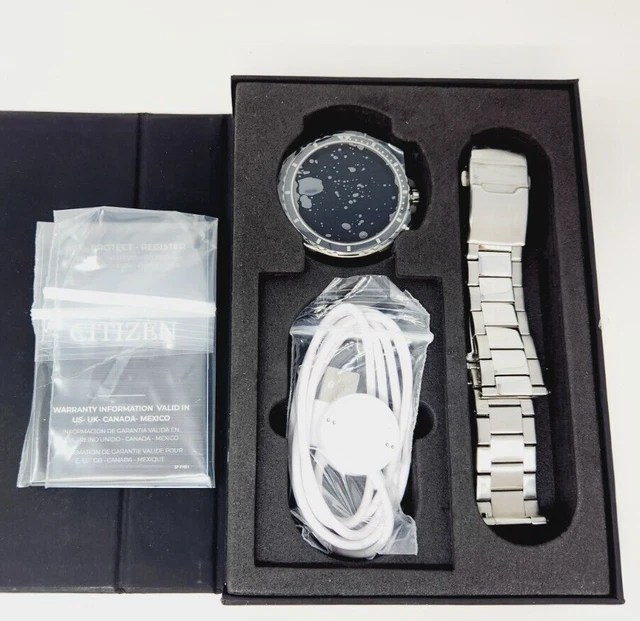 Citizen CZ Smart 46 mm Edelstahl schwarzes Zifferblatt Smartwatch MX0008-56X