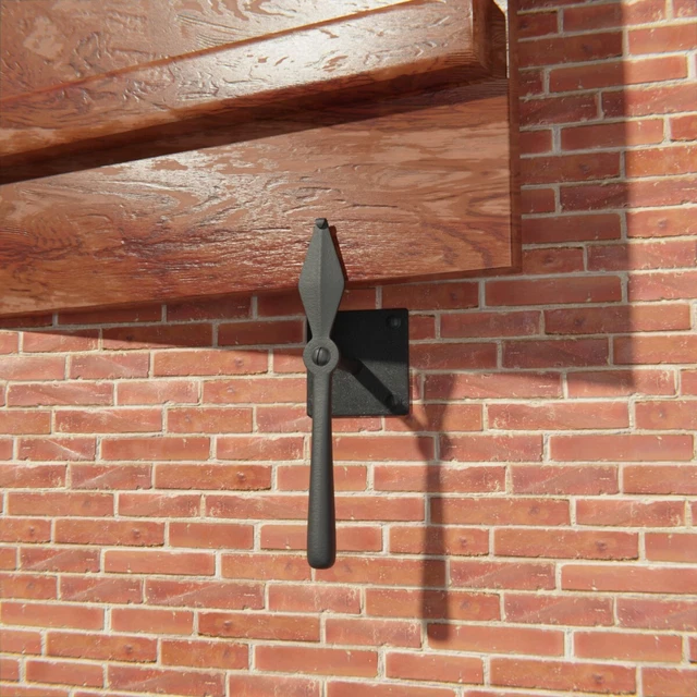 Black Shutter Dog Holders 7" L Spoon Shape Wrought Iron Renovators Supply
