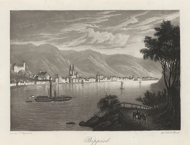 Boppard (Rheinland-Pfalz).- Aquatinta, um 1840