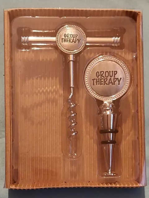 Thirstystone GROUP THERAPY Corkscrew and Wine Bottle Stopper Set Bar
