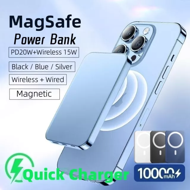 10000mAh MagSafe Wireless Quick Charger Magnetic Power Bank For iPhone 14 13 12