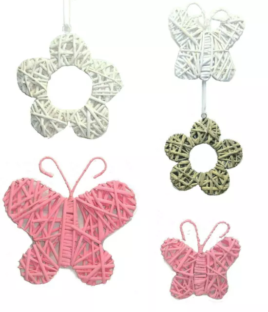 Decorazione per Finestra Ciondolo Decorativo Porta Fiore Farfalla Salice Rosa