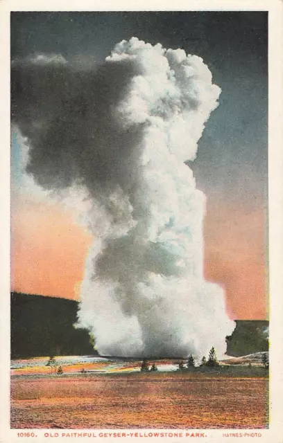 Postcard Old Faithful Geyser, Yellowstone National Park, Haynes Photo