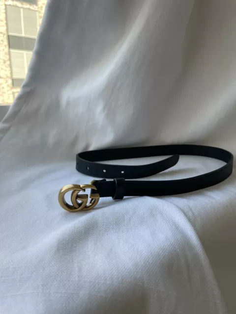 Gucci Belt Black Smooth Leather Double G 2