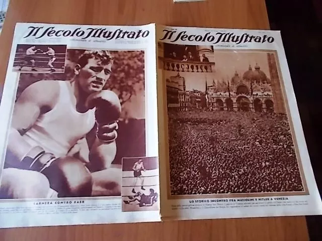 SECOLO ILLUSTRATO 25/1934 Mussolini incontra Hitler a Venezia, Carnera vs Baer