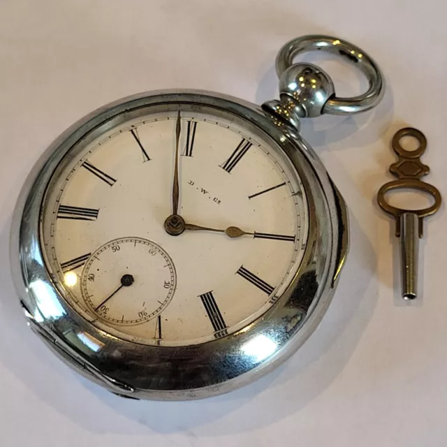 O81 SCARCE 1800’S DOMINION WATCH Co 18s KEY WIND ANTIQUE WATCH! RUNS A+!