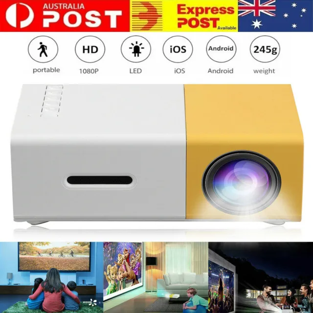 Portable Mini Projector HDMI LED HD 1080P Home Cinema Pocket Projector Party AU
