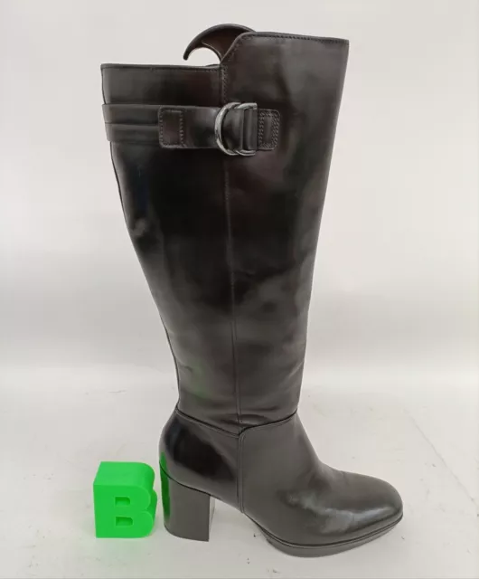 ECCO LADIES BLACK leather knee high boots size 7 40 hardly worn