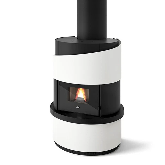 Inserto Caminetto A Pellet Eva Calor Dante Bianco 7,5Kw