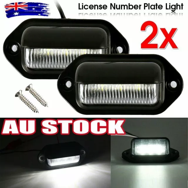 2 PCS 6 LED License Number Plate Light Lamps for Truck SUV Trailer Lorry 12/24V