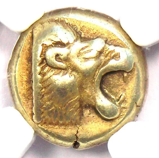 Lesbos Mytilene EL Hecte Lion Hekte Coin 521 BC. NGC Choice VF - 5/5 Surfaces!