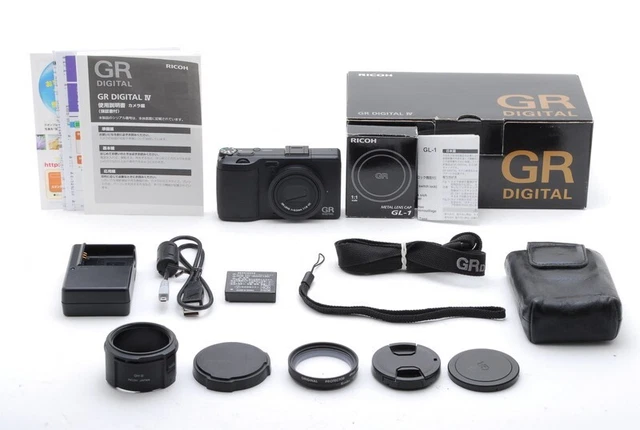 【MINT w/ Box & GH-2 GC-10 GL-1 Full Set】 Ricoh GR Digital IV 10.4MP Camera JAPAN
