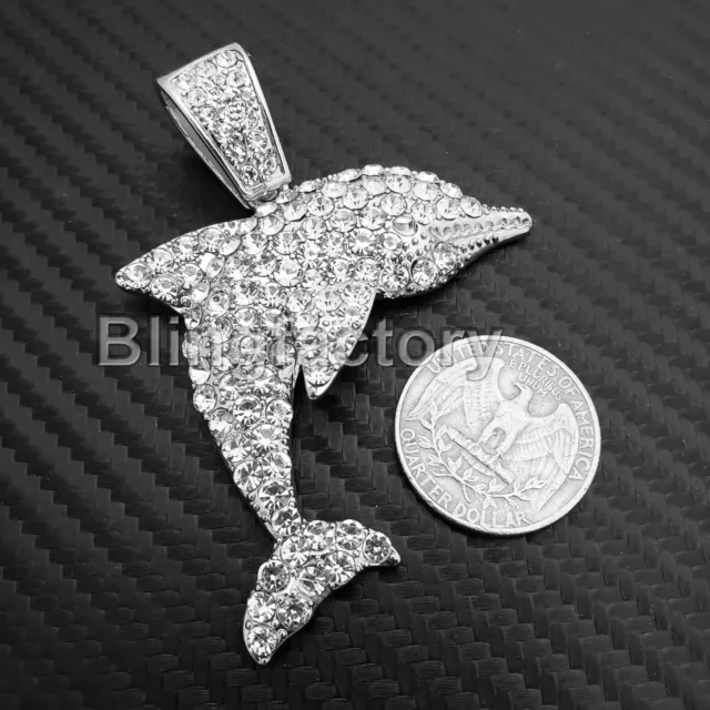 Hip Hop YOUNG DOLPH Dolphin 18" Iced Cuban & 1 Row Cubic Zirconia Tennis Chain