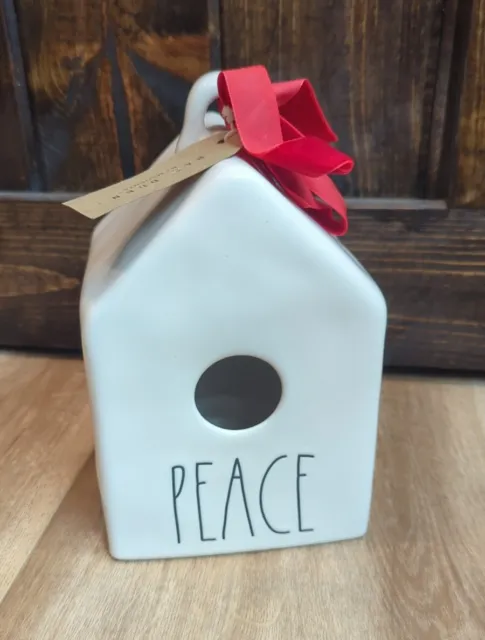 Rae Dunn Christmas Birdhouse PEACE Artisan Collection By Magenta Home Farm House