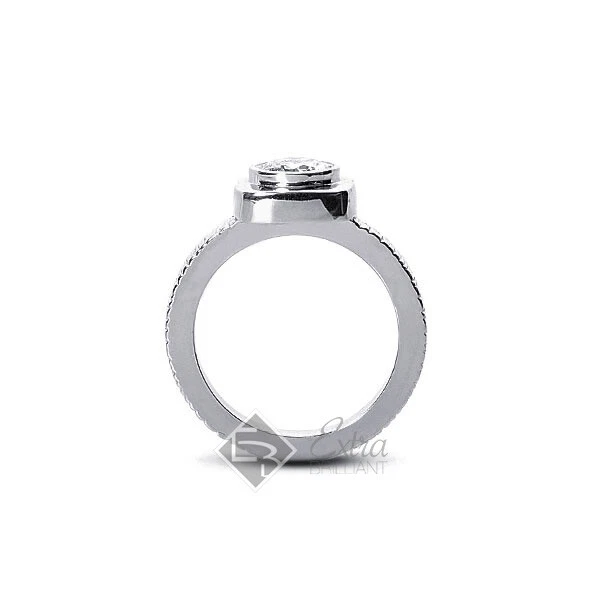 0.99ct F VS2 Round Natural Diamond Platinum Halo Solitaire Engagement Ring