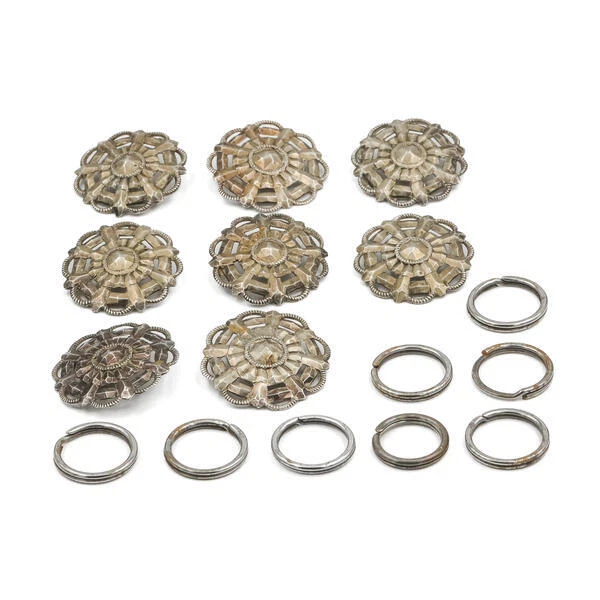 8 bottoni in argento fiocchi di neve bottoni tradizionali antichi silver buttons 27 mm