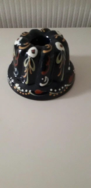 Small Vintage Hand Painted Ceramic Individual Jelly Mould Floral Design