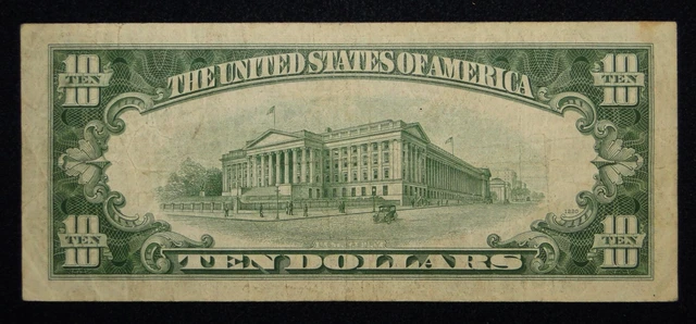 Series Of 1934 C $10 Small Size Blue Seal Silver Certificate 2