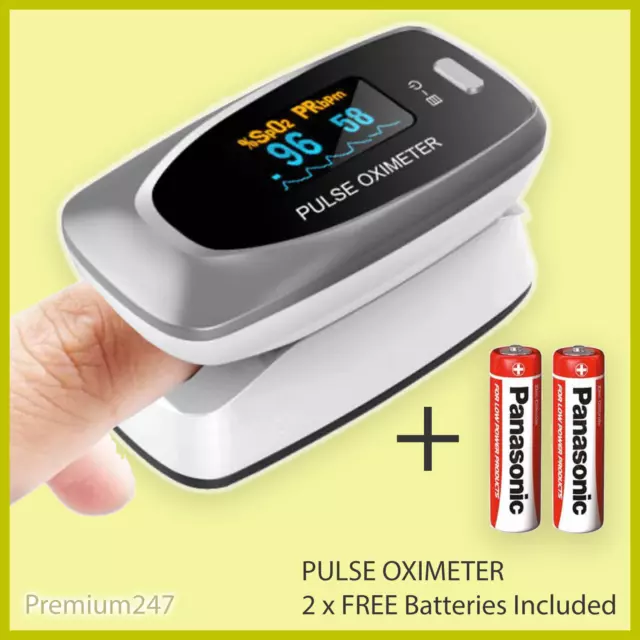 Fingertip Pulse Oximeter SpO2 Heart Rate Blood Oxygen Monitor LCD UK