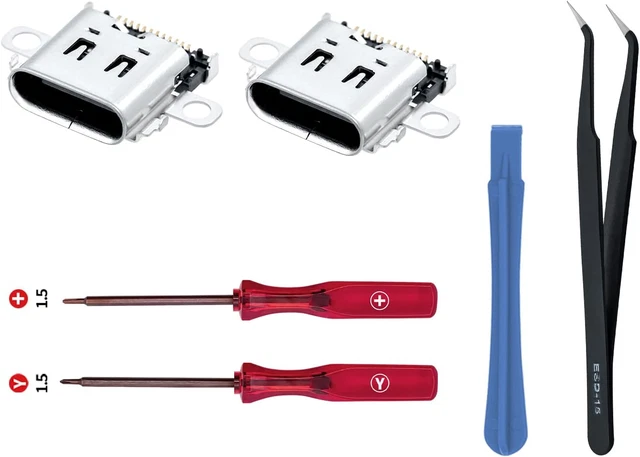 Replacement Charging Port for NS Switch with Open Tool Kit,Mcbazel Switch Port,2