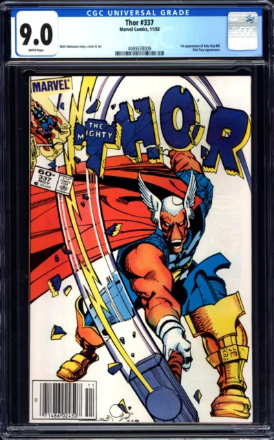 Thor #337 CGC Universal 9.0 WHITE Pages -1st App Beta Ray Bill