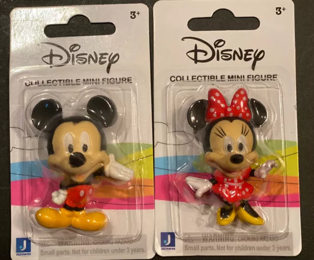 Disney Mini Figurines Lot Of 2. Mickey, Minnie ,  New!