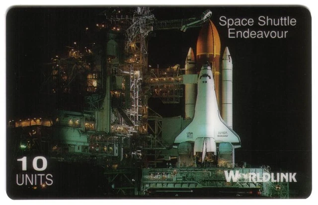 10u NASA Space Shuttle Endeavor On Launch Pad (English Reverse) Phone Card