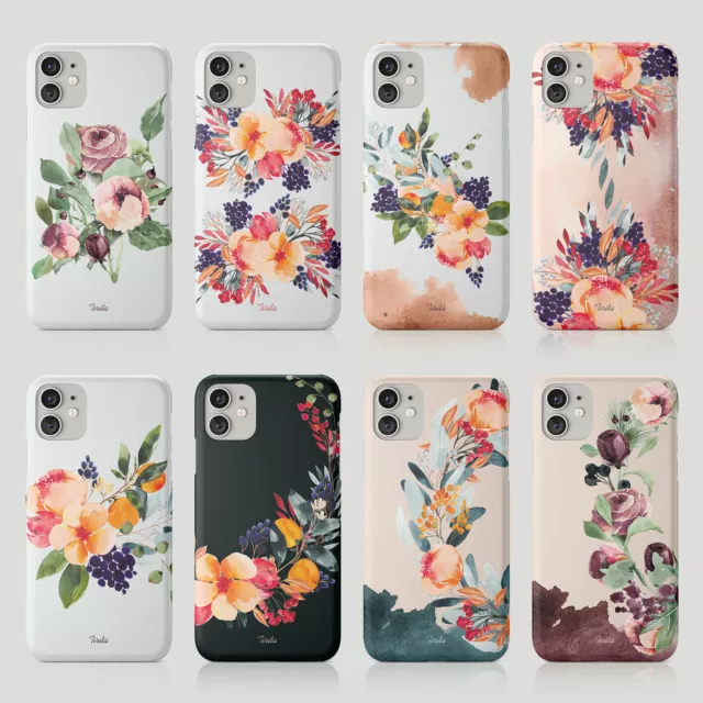 Tirita Phone Case for iPhone 14 13 11 12 7 8 SE X XR Floral Shabby Chic Autumn