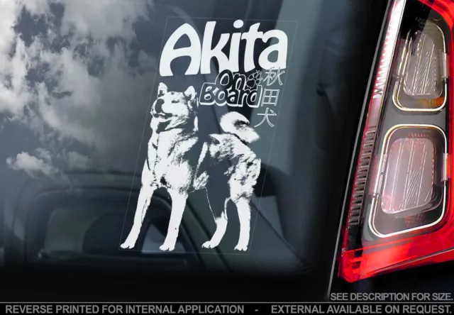 Japanischer Akita - Autofenster Aufkleber - Inu Hund an Bord Schild Kunst Geschenk amerikanisch