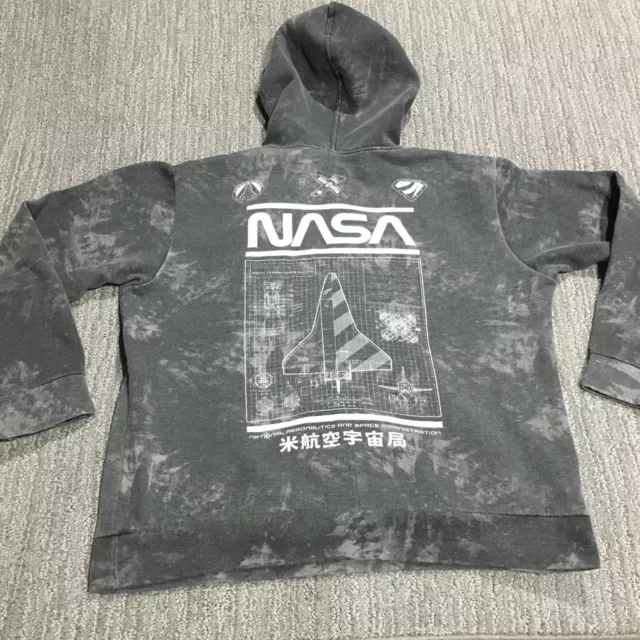 Nasa Hoodie Youth Large Double Sided Graphic Space Gray Pocket Kids Boys Logo